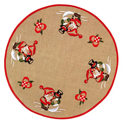 Christmas Tree Carpet Embroidery kit Elf & Snowman